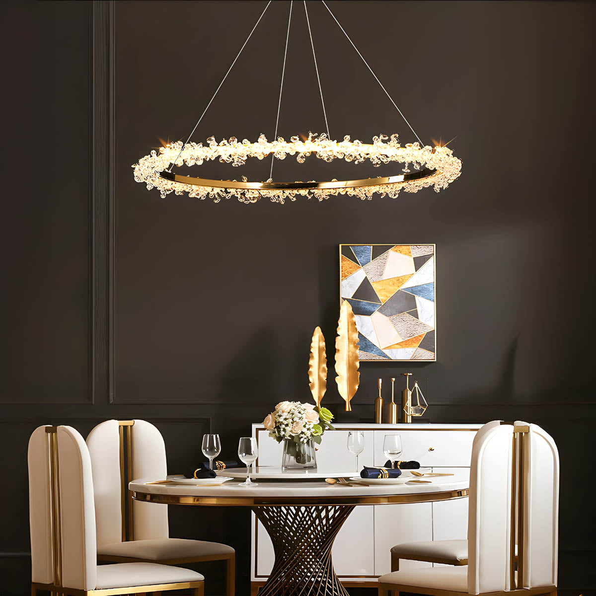 Acorn Axis Crystal Spiral Chandelier — gallery image 6