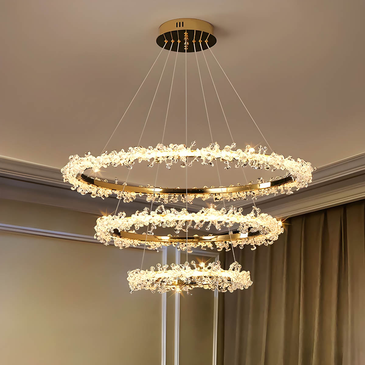 Acorn Axis Crystal Spiral Chandelier — gallery image 10
