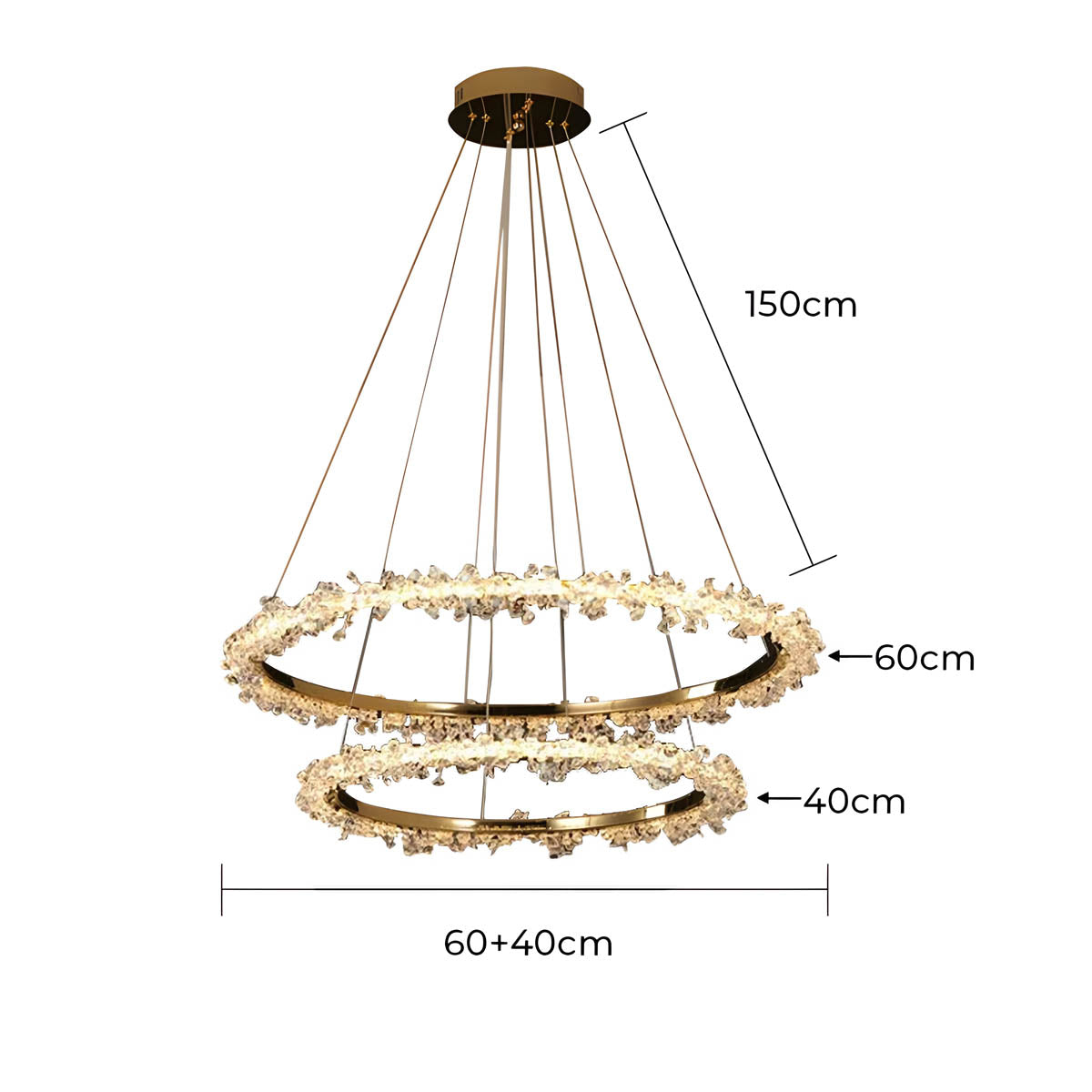 Acorn Axis Crystal Spiral Chandelier — gallery image 32