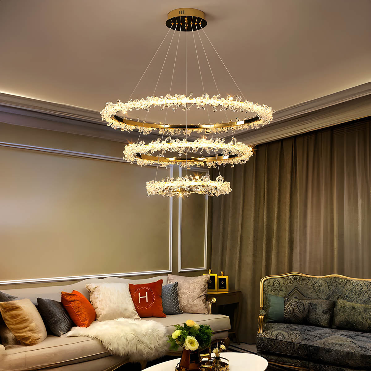 Acorn Axis Crystal Spiral Chandelier — gallery image 5