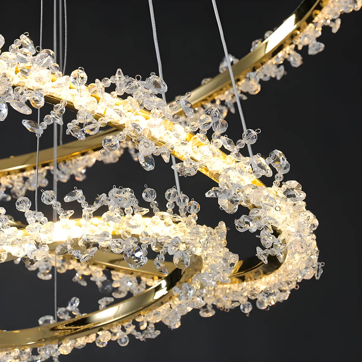 Acorn Axis Crystal Spiral Chandelier — gallery image 16