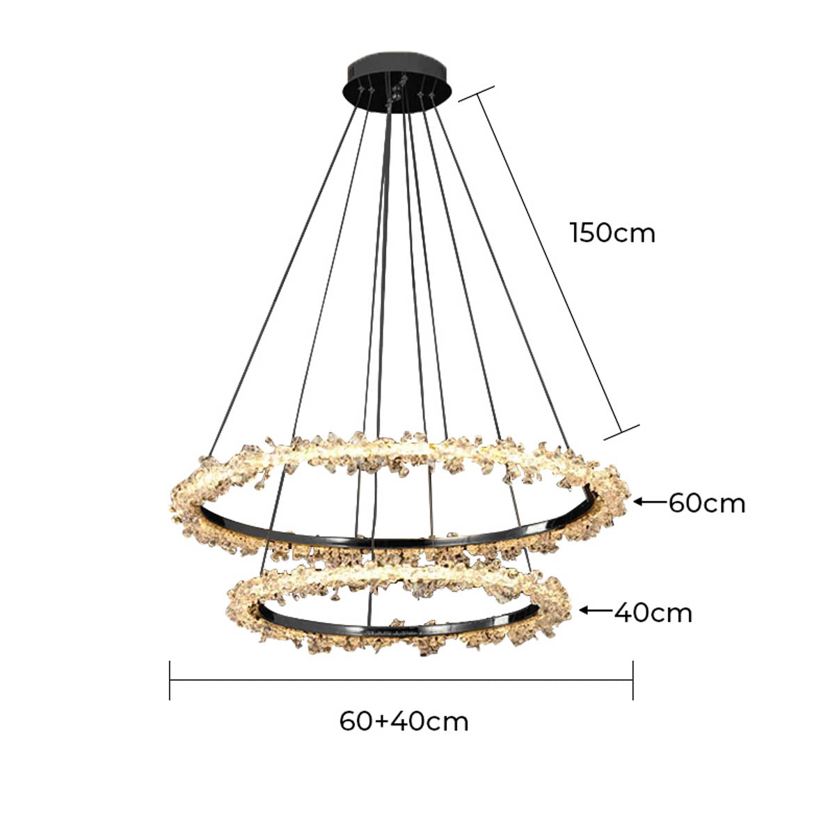 Acorn Axis Crystal Spiral Chandelier — gallery image 21