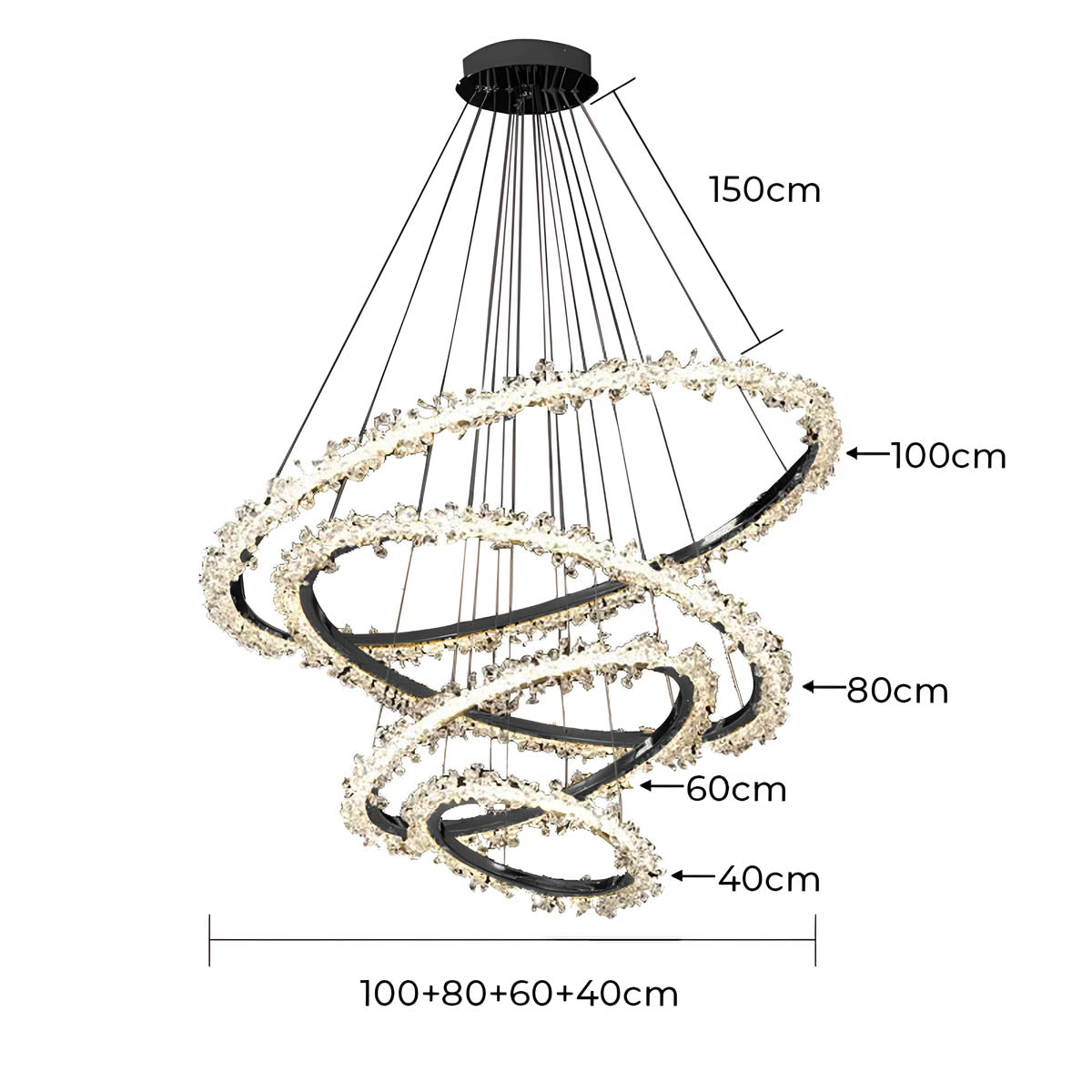 Acorn Axis Crystal Spiral Chandelier — gallery image 27