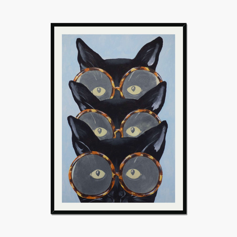 Foxglove Axis Cat Wall Art Print — gallery image 1