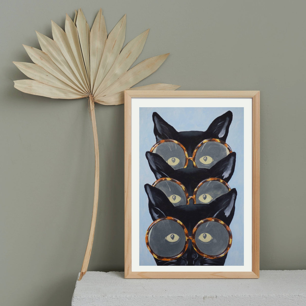 Foxglove Axis Cat Wall Art Print — gallery image 9