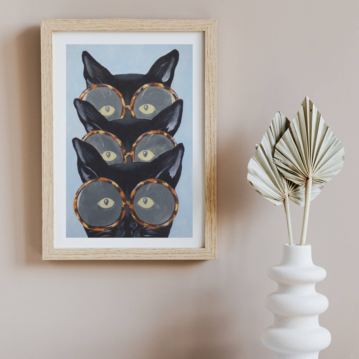 Foxglove Axis Cat Wall Art Print — gallery image 3