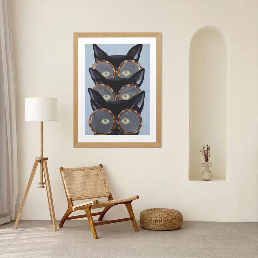 Foxglove Axis Cat Wall Art Print — gallery image 4