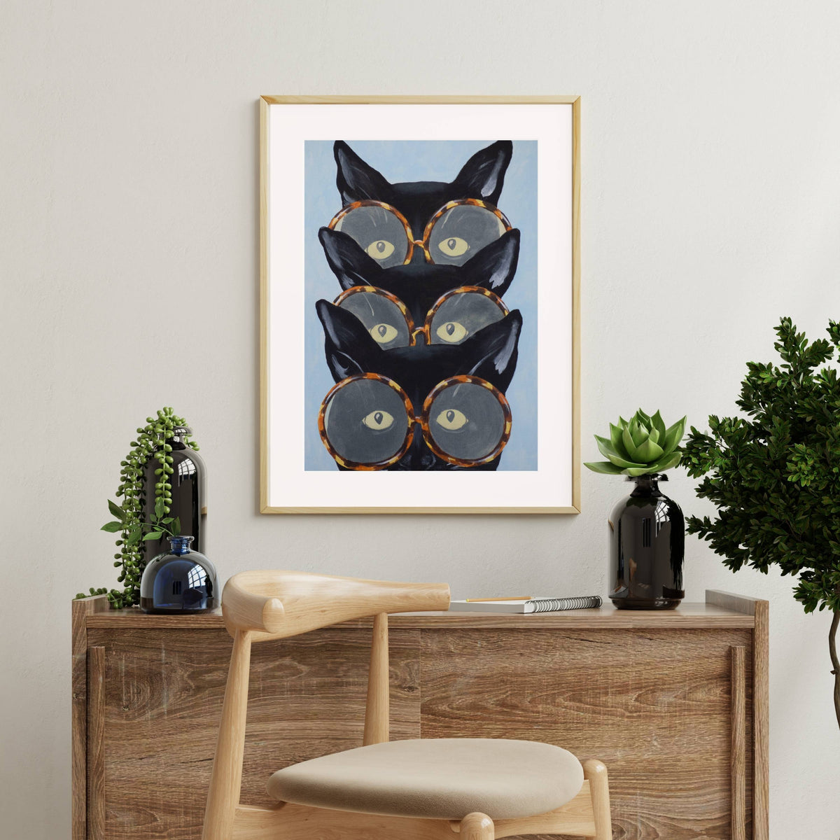 Foxglove Axis Cat Wall Art Print — gallery image 2