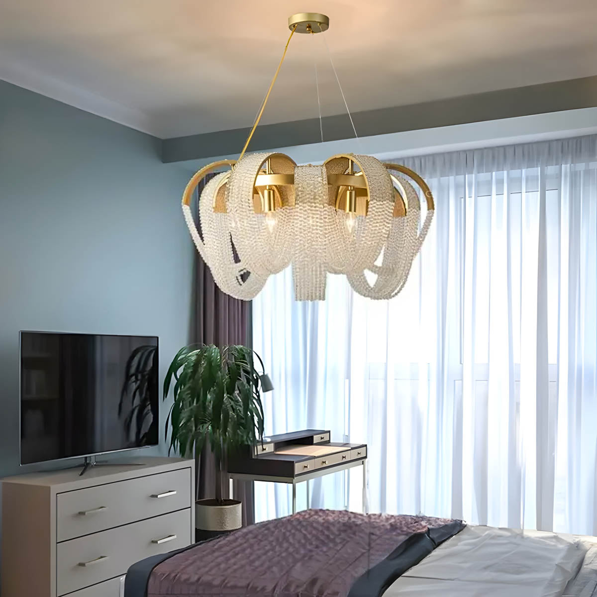 Larchwood Axis Crystal Linear Chandelier — gallery image 5
