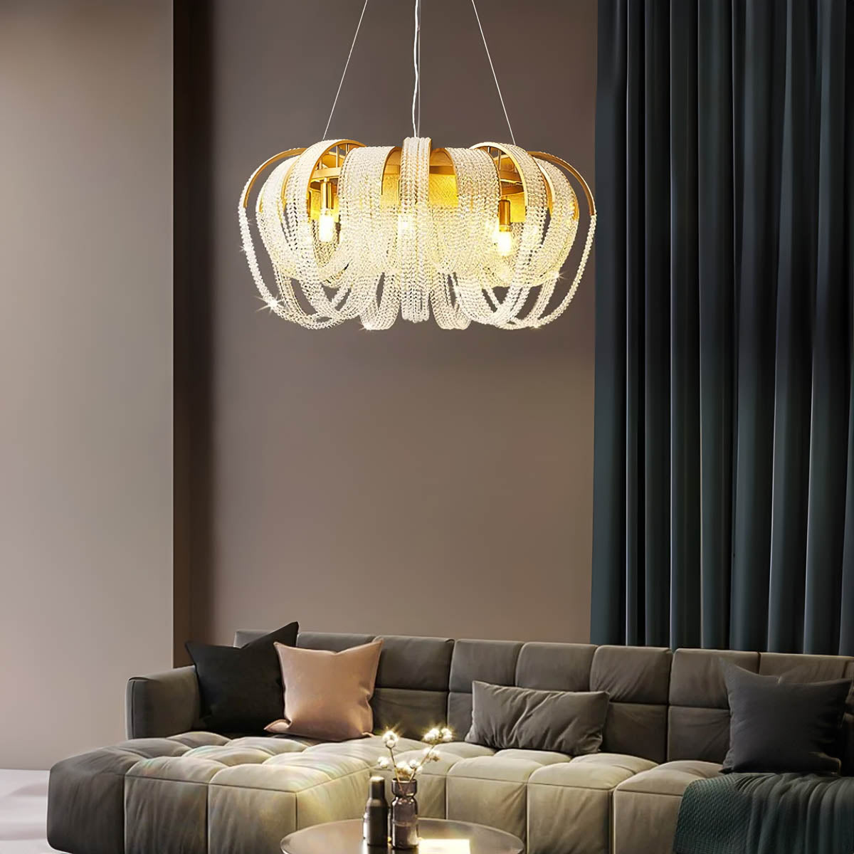 Larchwood Axis Crystal Linear Chandelier — gallery image 2