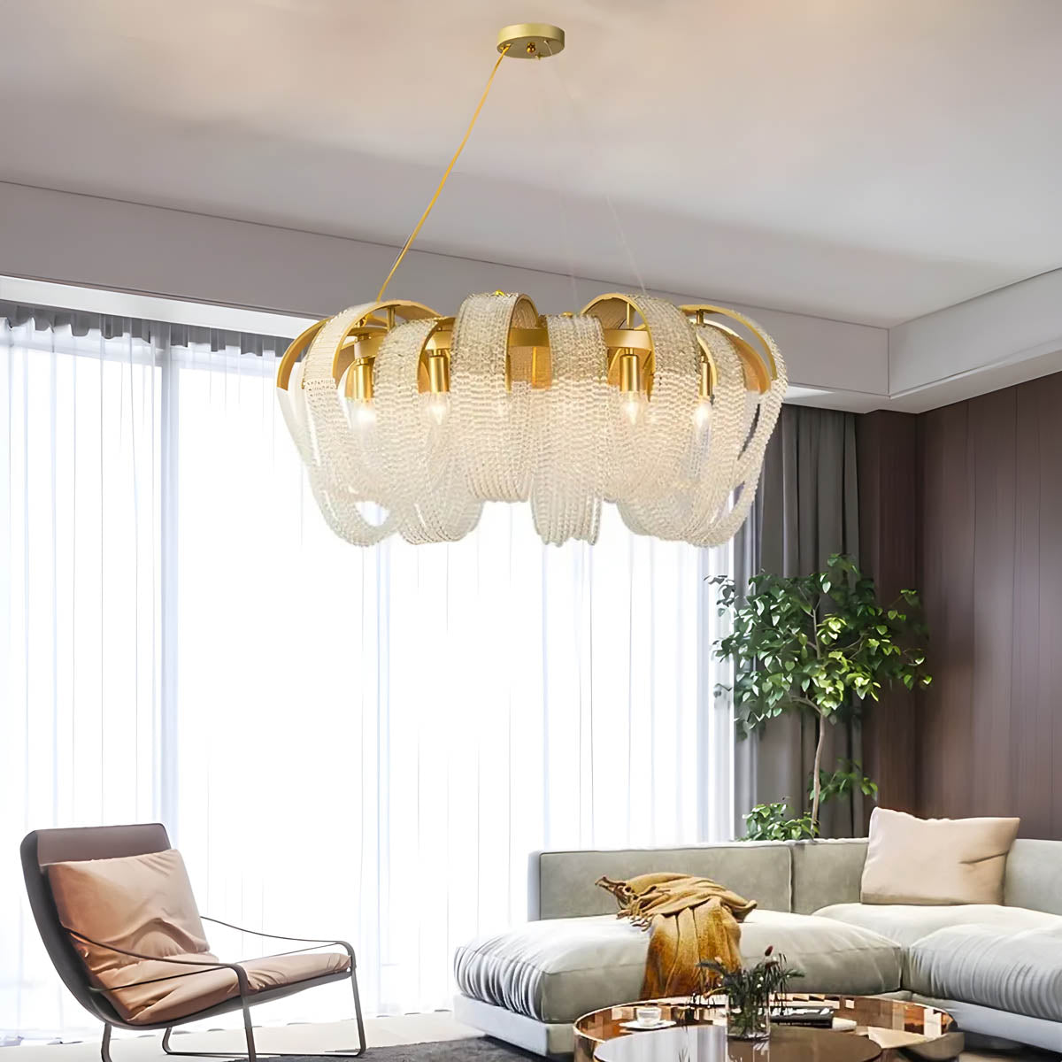 Larchwood Axis Crystal Linear Chandelier — gallery image 3
