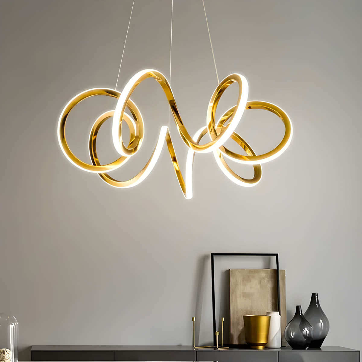 Mapledale Axis Stainless Steel Chandelier — gallery image 9