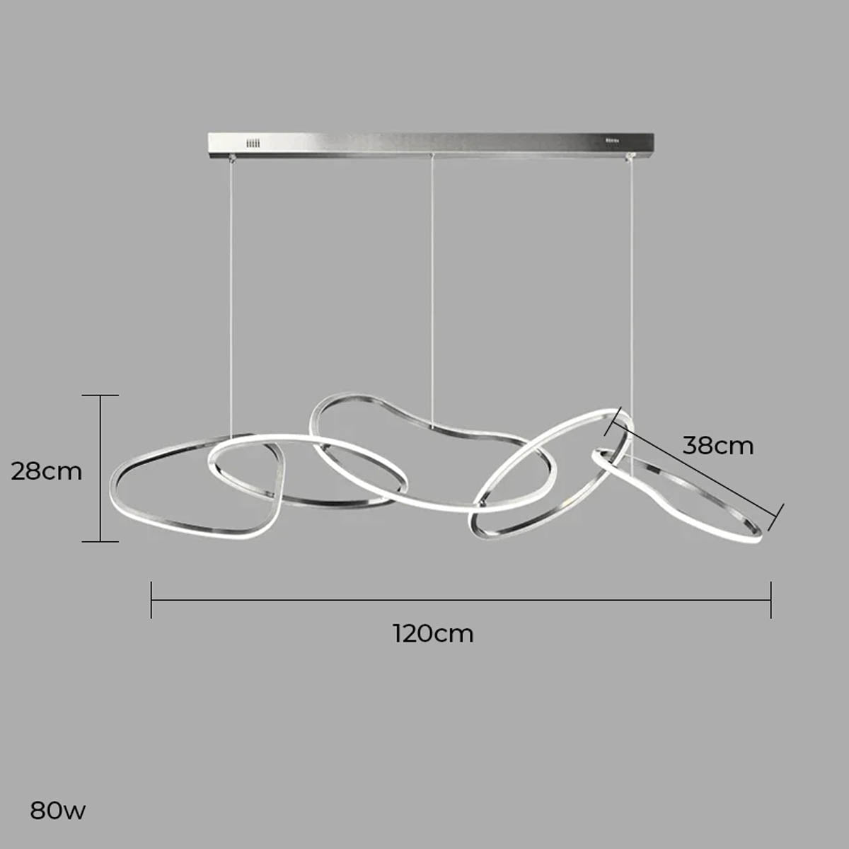Silverwood Axis Stainless Steel Ring Chandelier — gallery image 15