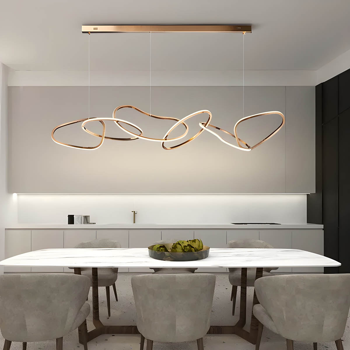 Silverwood Axis Stainless Steel Ring Chandelier — gallery image 2