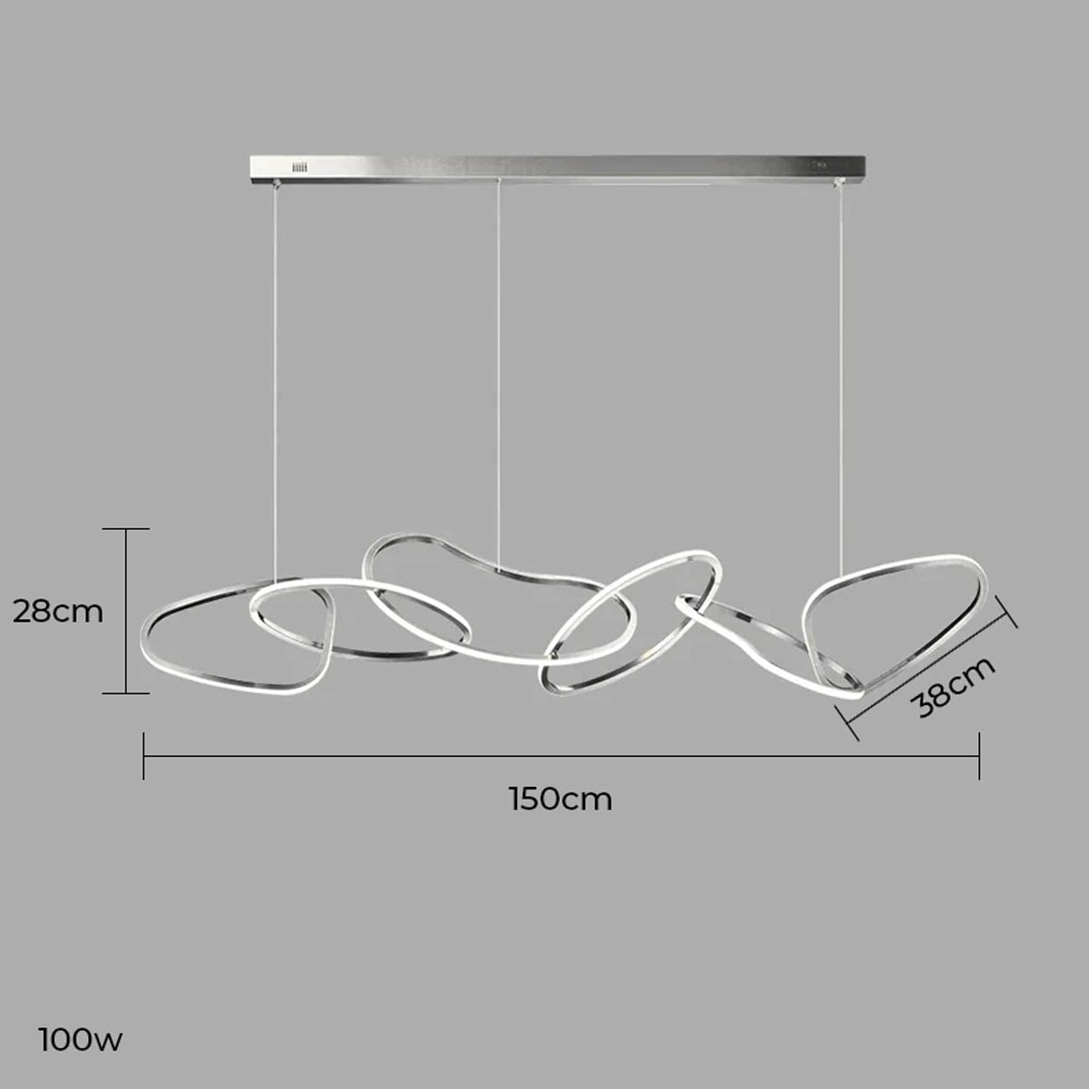 Silverwood Axis Stainless Steel Ring Chandelier — gallery image 16