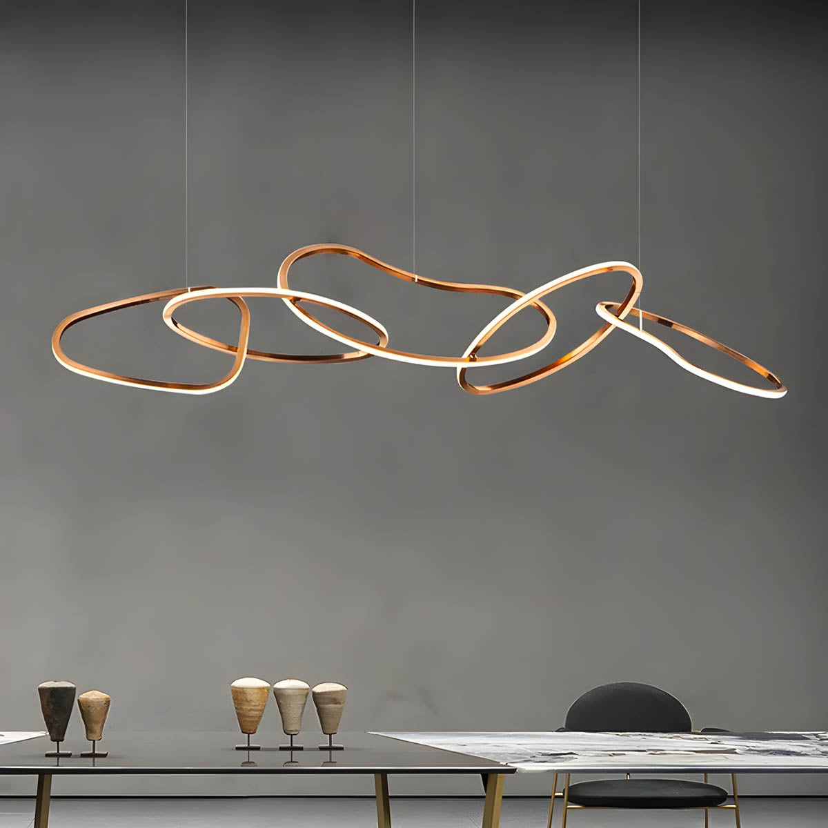 Silverwood Axis Stainless Steel Ring Chandelier — gallery image 7