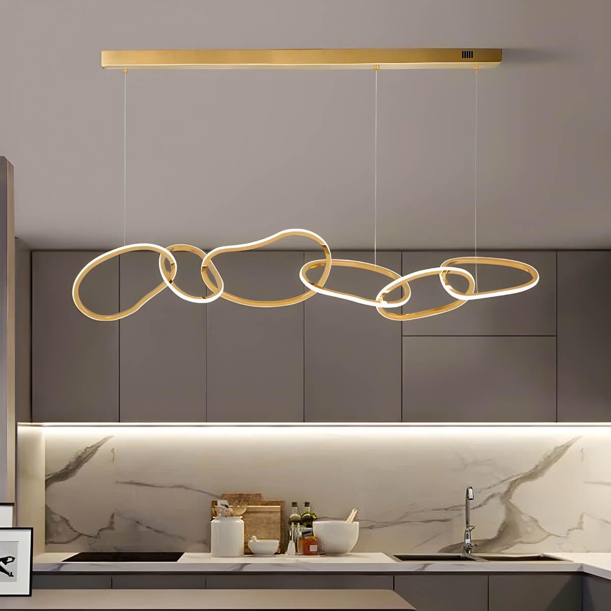 Silverwood Axis Stainless Steel Ring Chandelier — gallery image 4