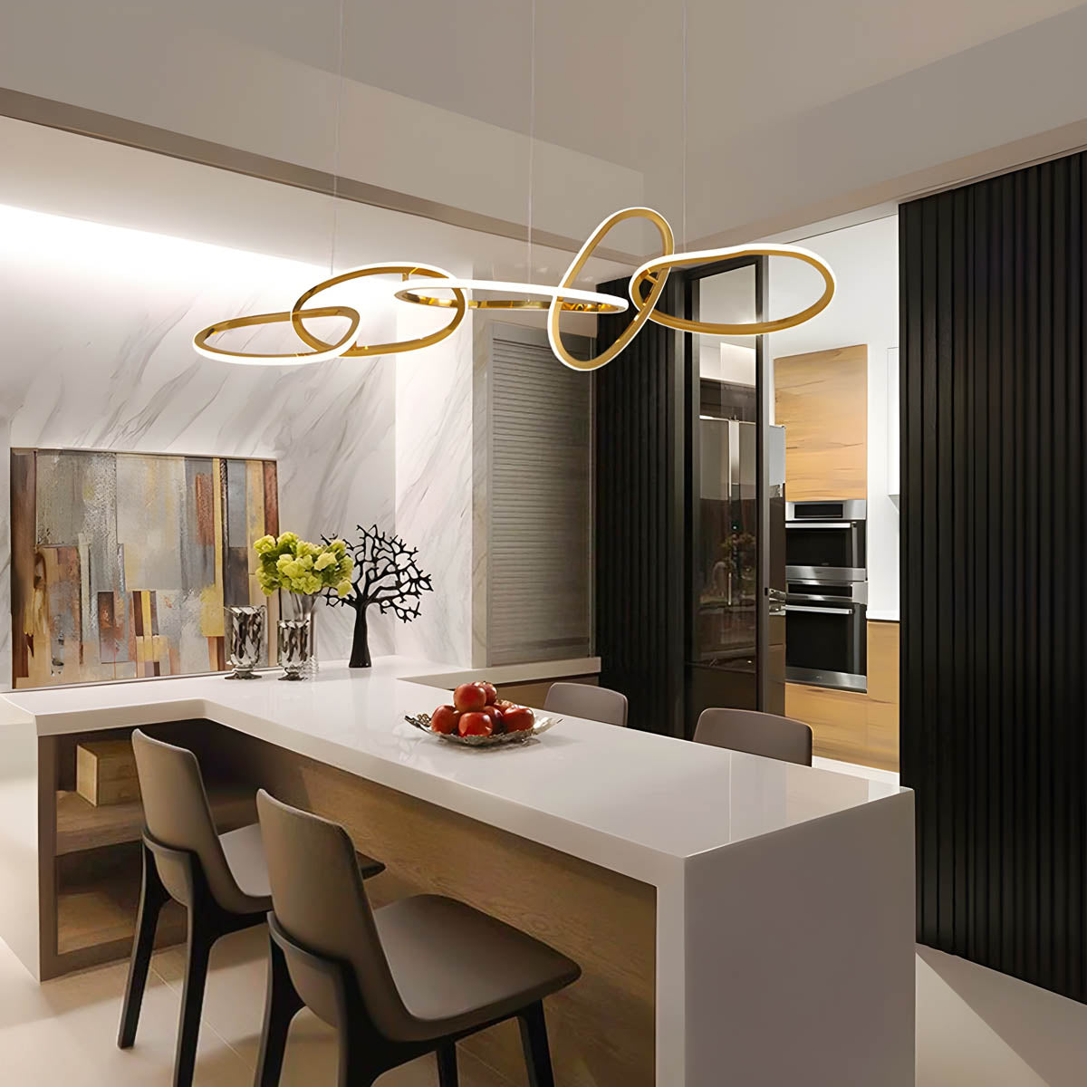 Silverwood Axis Stainless Steel Ring Chandelier — gallery image 6