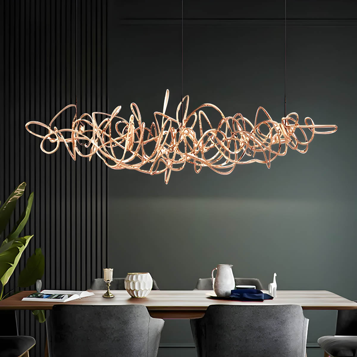 Whitmore Axis Stainless Steel Chandelier — gallery image 3