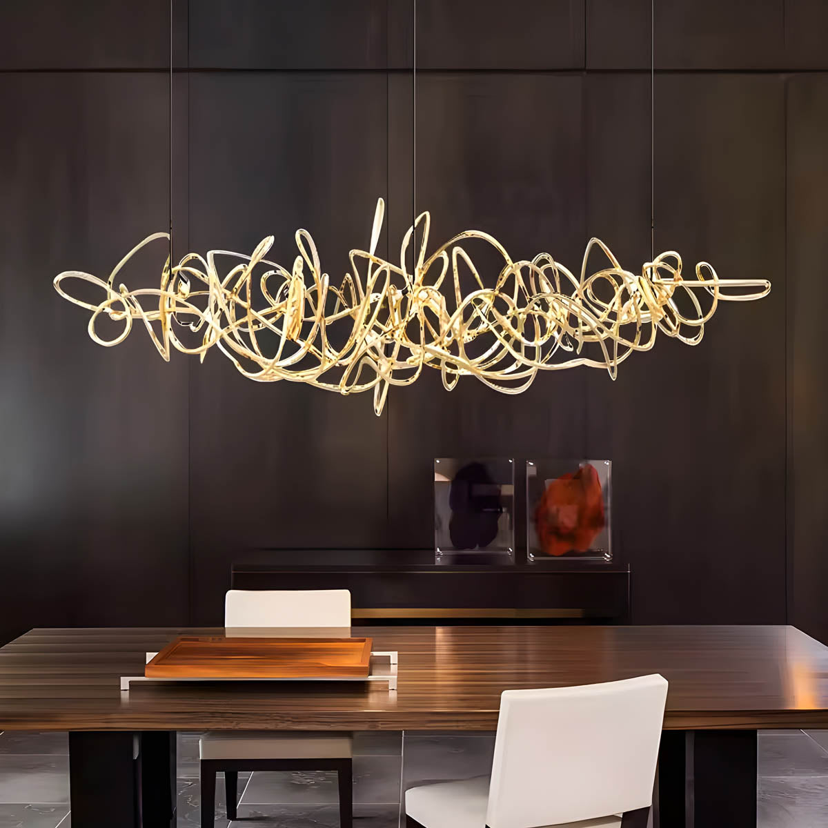 Whitmore Axis Stainless Steel Chandelier — gallery image 2