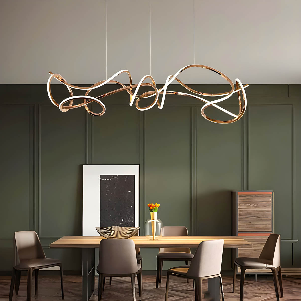 Alder Loop Acrylic Chandelier — gallery image 3