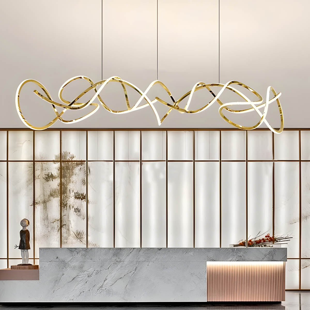 Alder Loop Acrylic Chandelier — gallery image 5