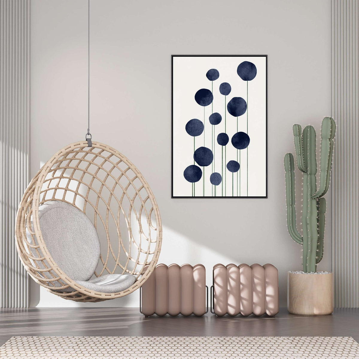 Bayberry Curve Poppy Canvas Wall Art — gallery image 6