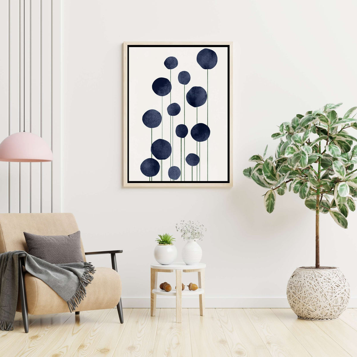 Bayberry Curve Poppy Canvas Wall Art — gallery image 2