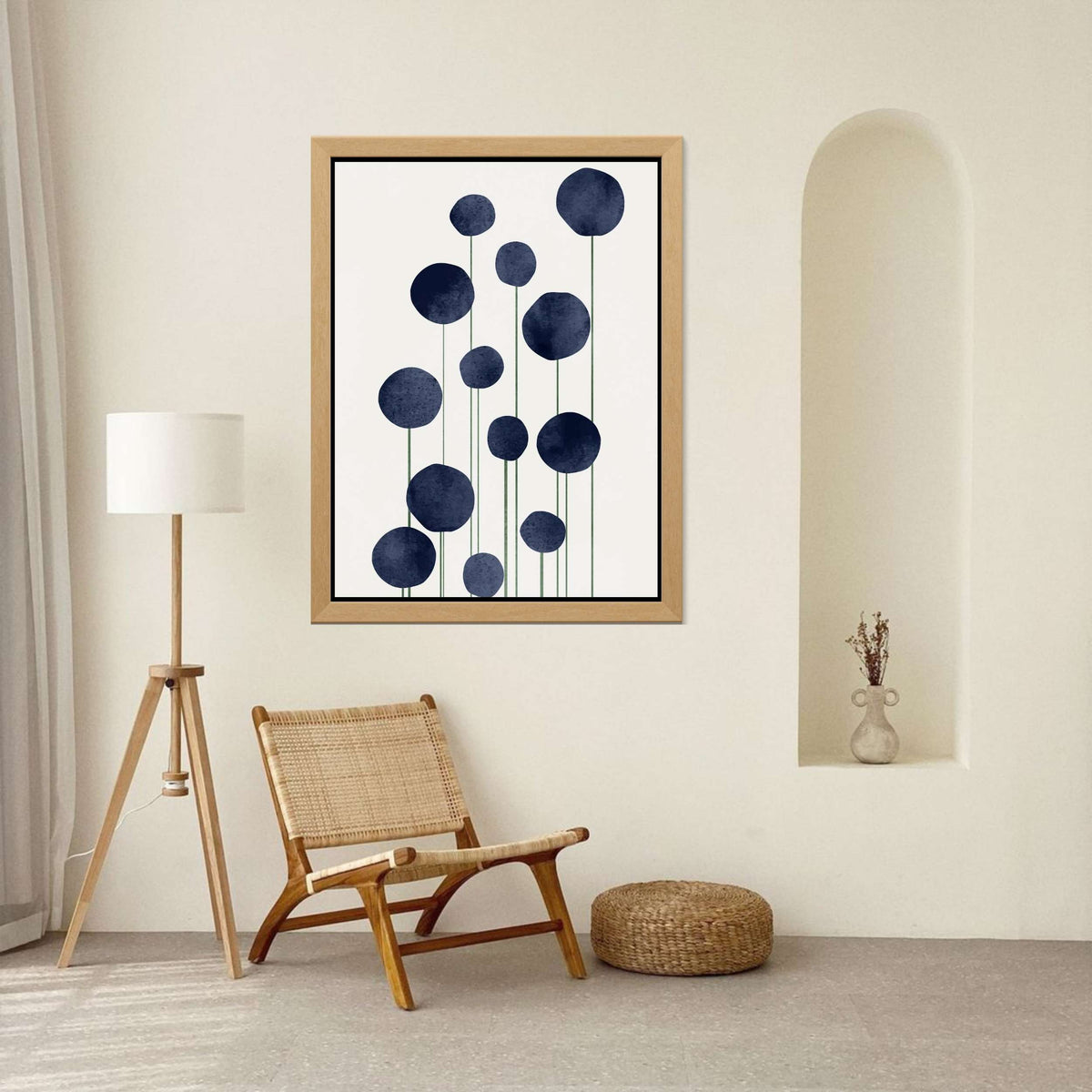 Bayberry Curve Poppy Canvas Wall Art — gallery image 5