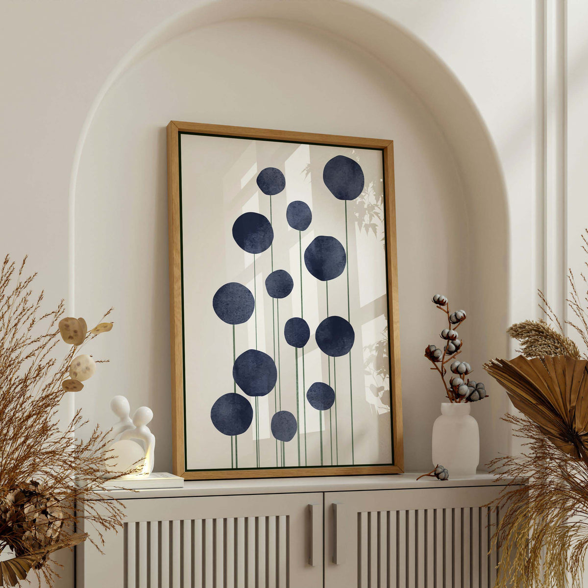 Bayberry Curve Poppy Canvas Wall Art — gallery image 3