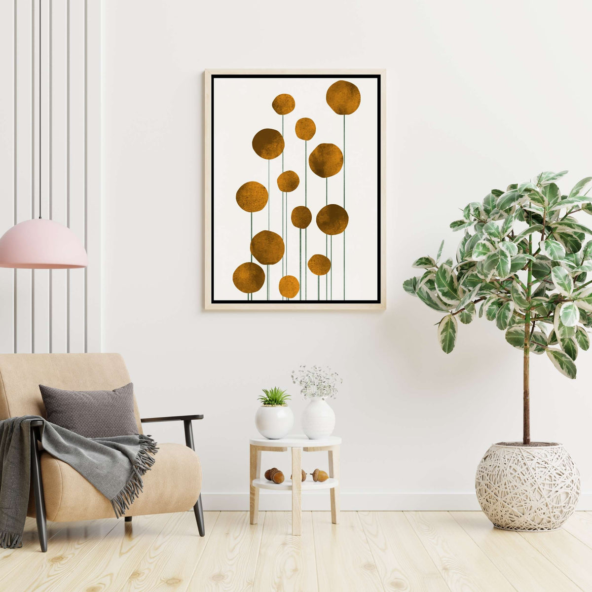 Rowan Loop Floral Canvas Wall Art — gallery image 7
