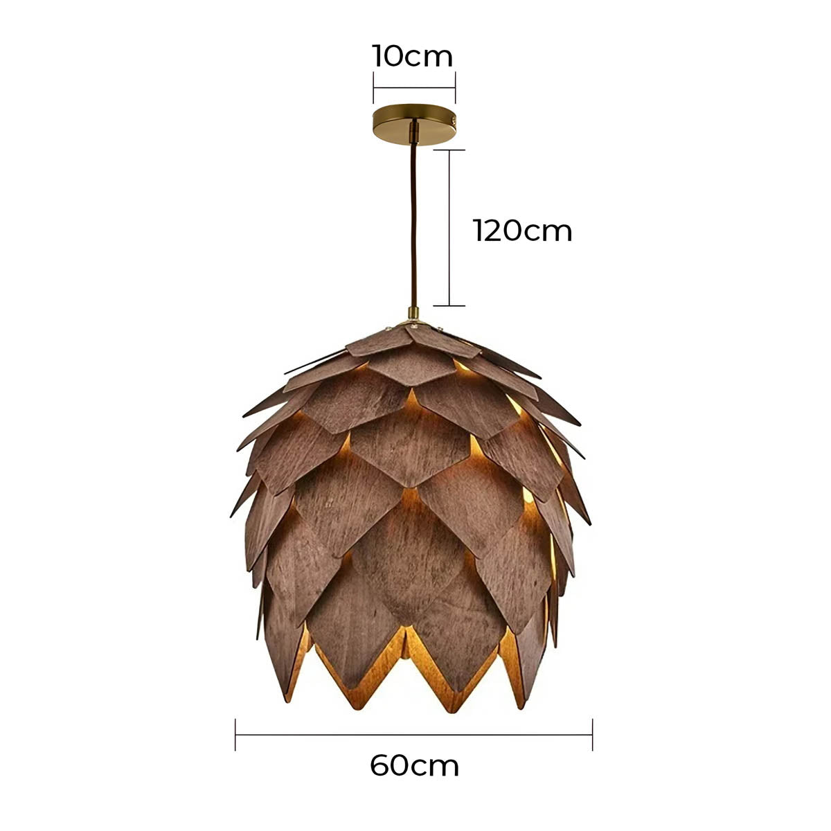 Juniper Loop Wood Petal Pendant Light — gallery image 13