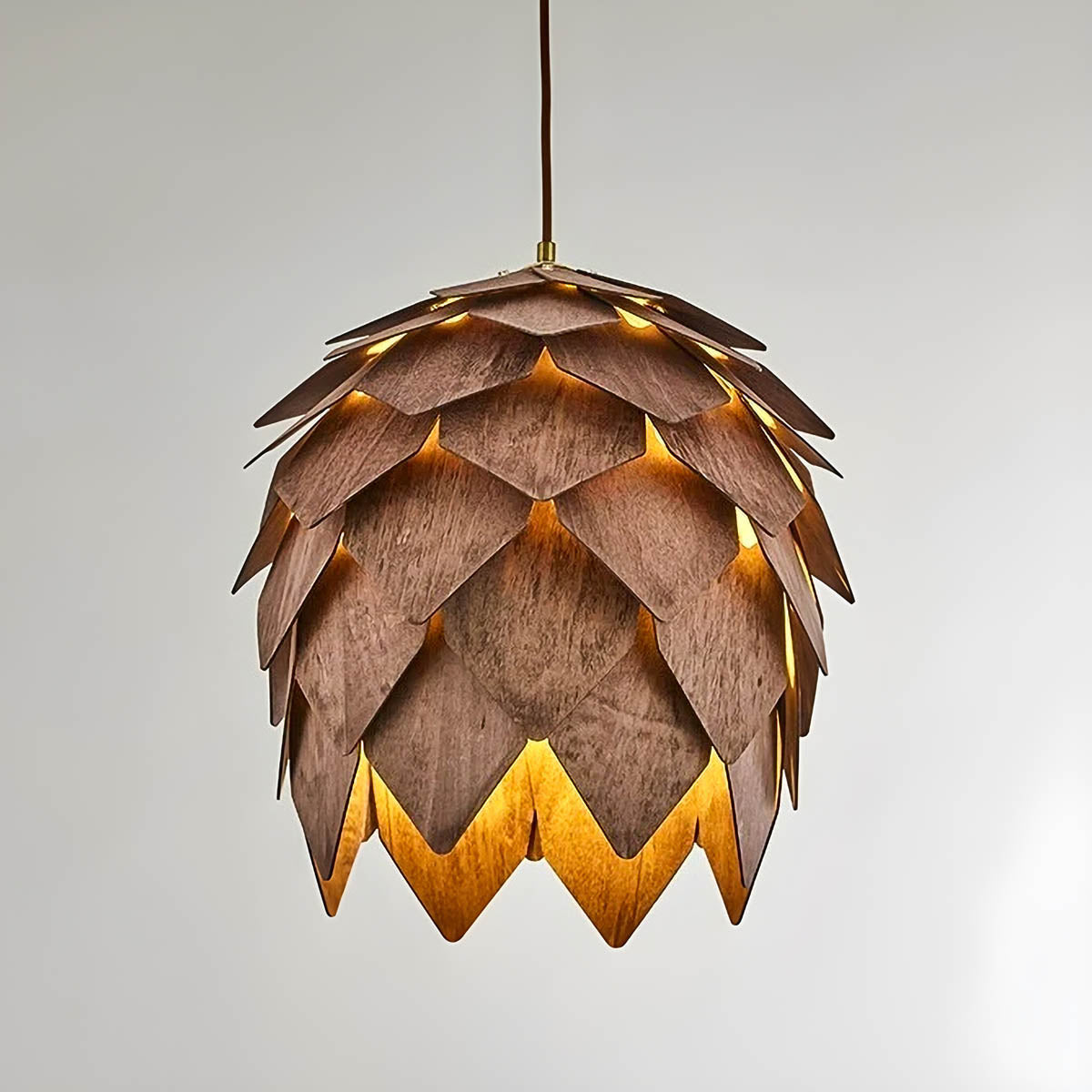Juniper Loop Wood Petal Pendant Light — gallery image 8