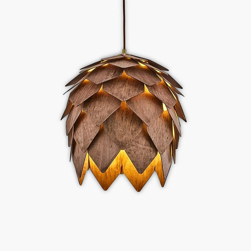 Juniper Loop Wood Petal Pendant Light — gallery image 1