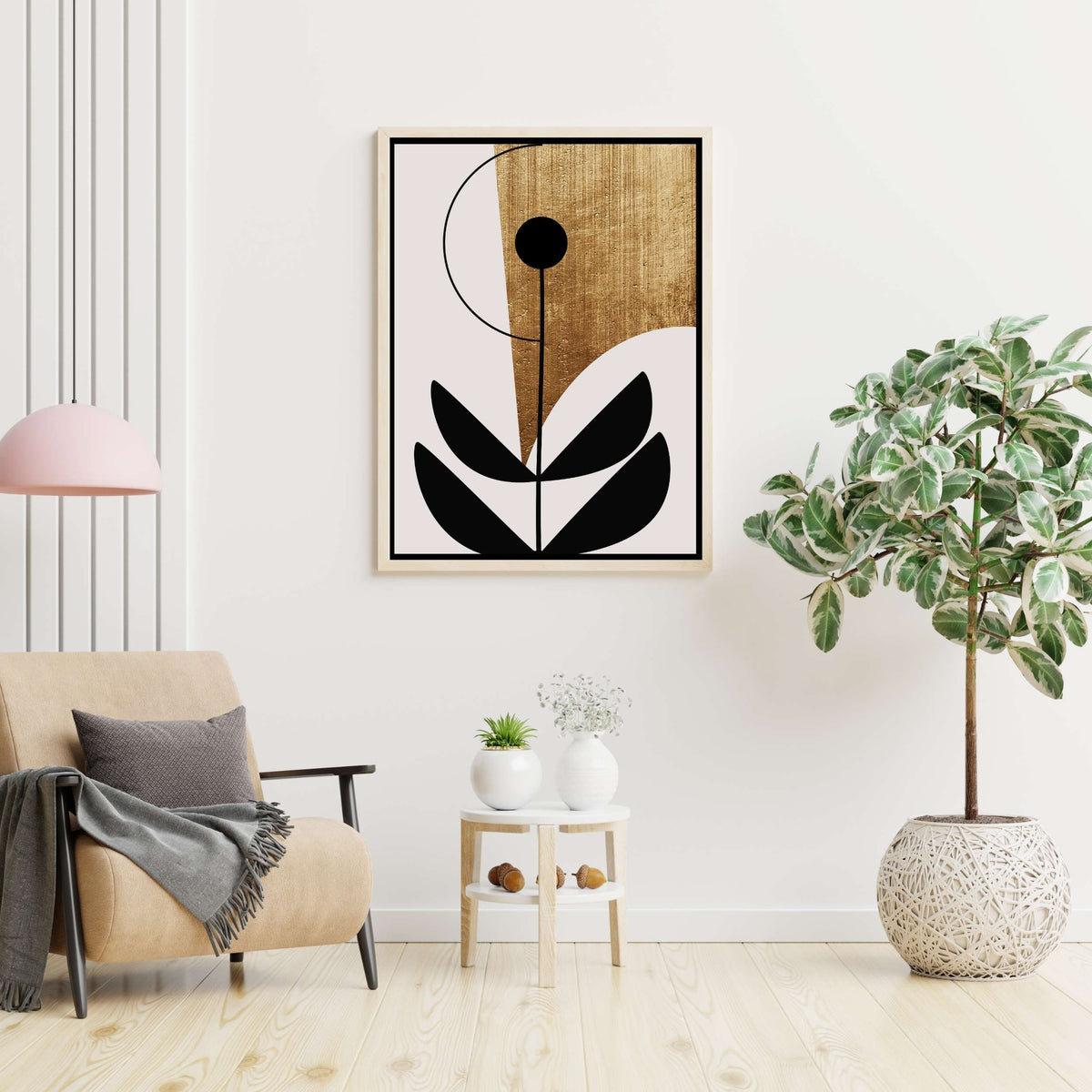 Oakmere Curve Botanical Canvas Wall Art — gallery image 2