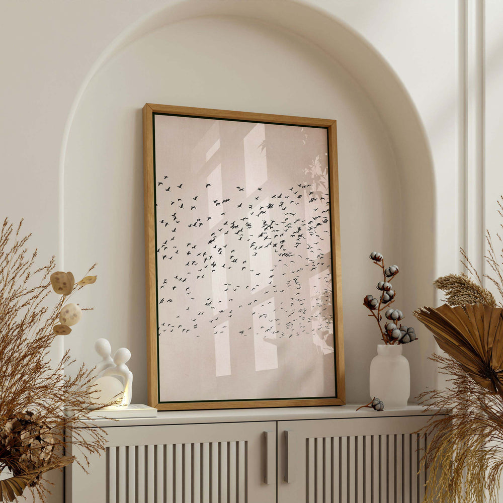 Rosewood Curve Bird Canvas Wall Art — gallery image 4