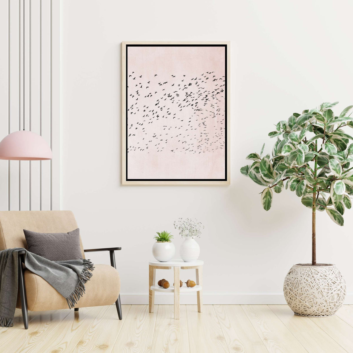 Rosewood Curve Bird Canvas Wall Art — gallery image 9