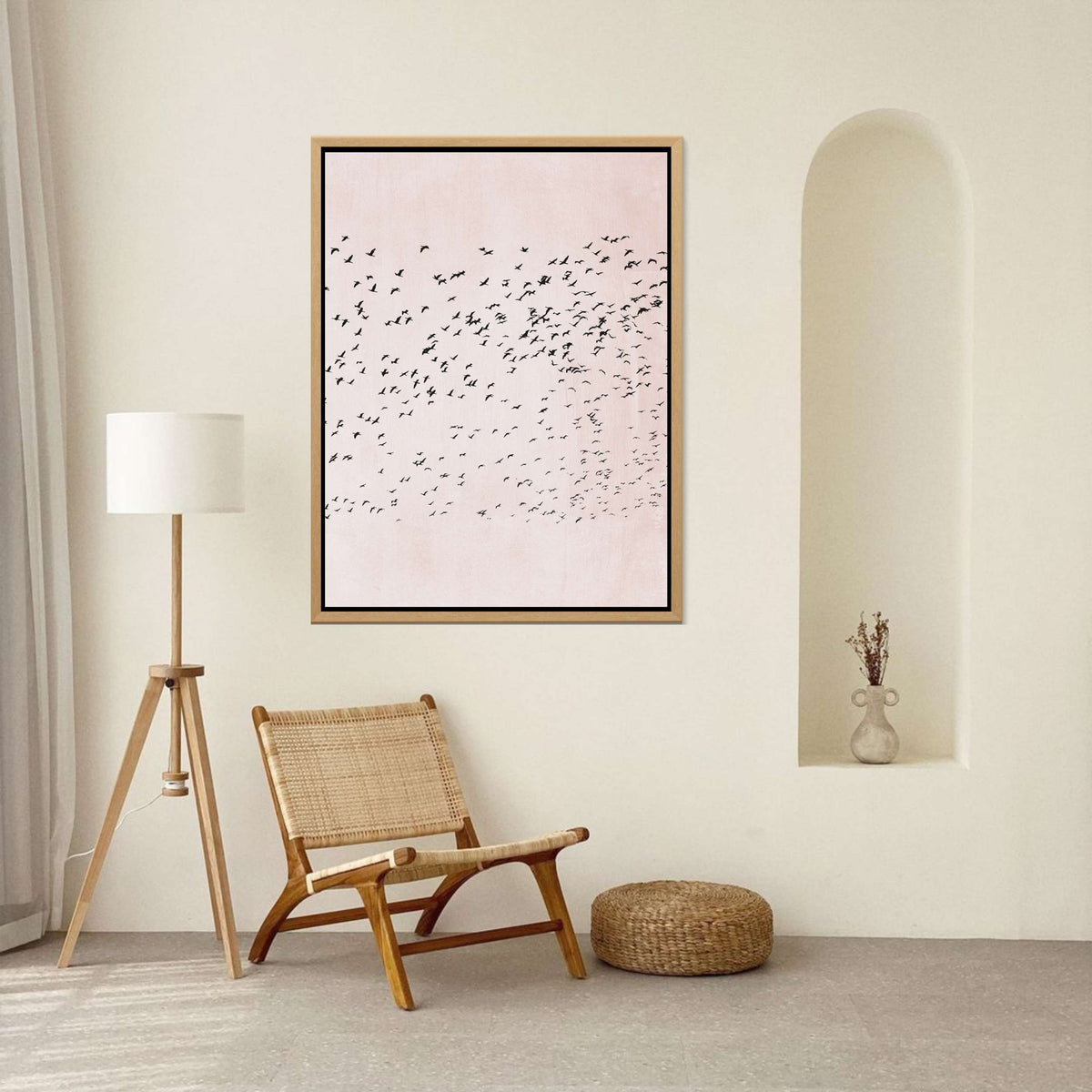 Rosewood Curve Bird Canvas Wall Art — gallery image 3