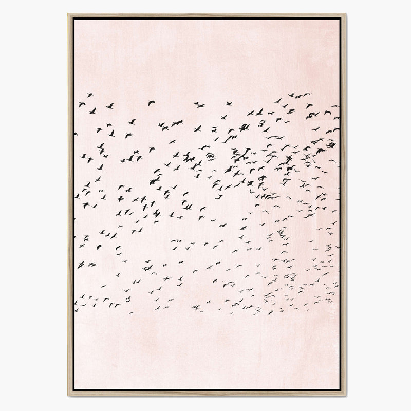 Rosewood Curve Bird Canvas Wall Art — gallery image 1