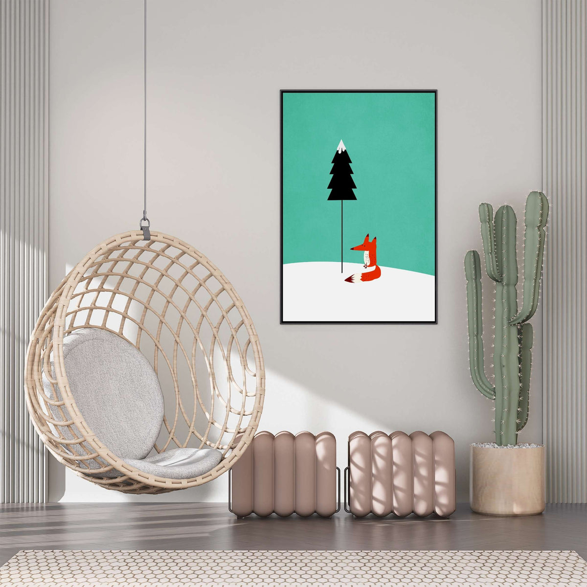 
Arte de pared en lienzo con diseño de curva de bellota — foto 7