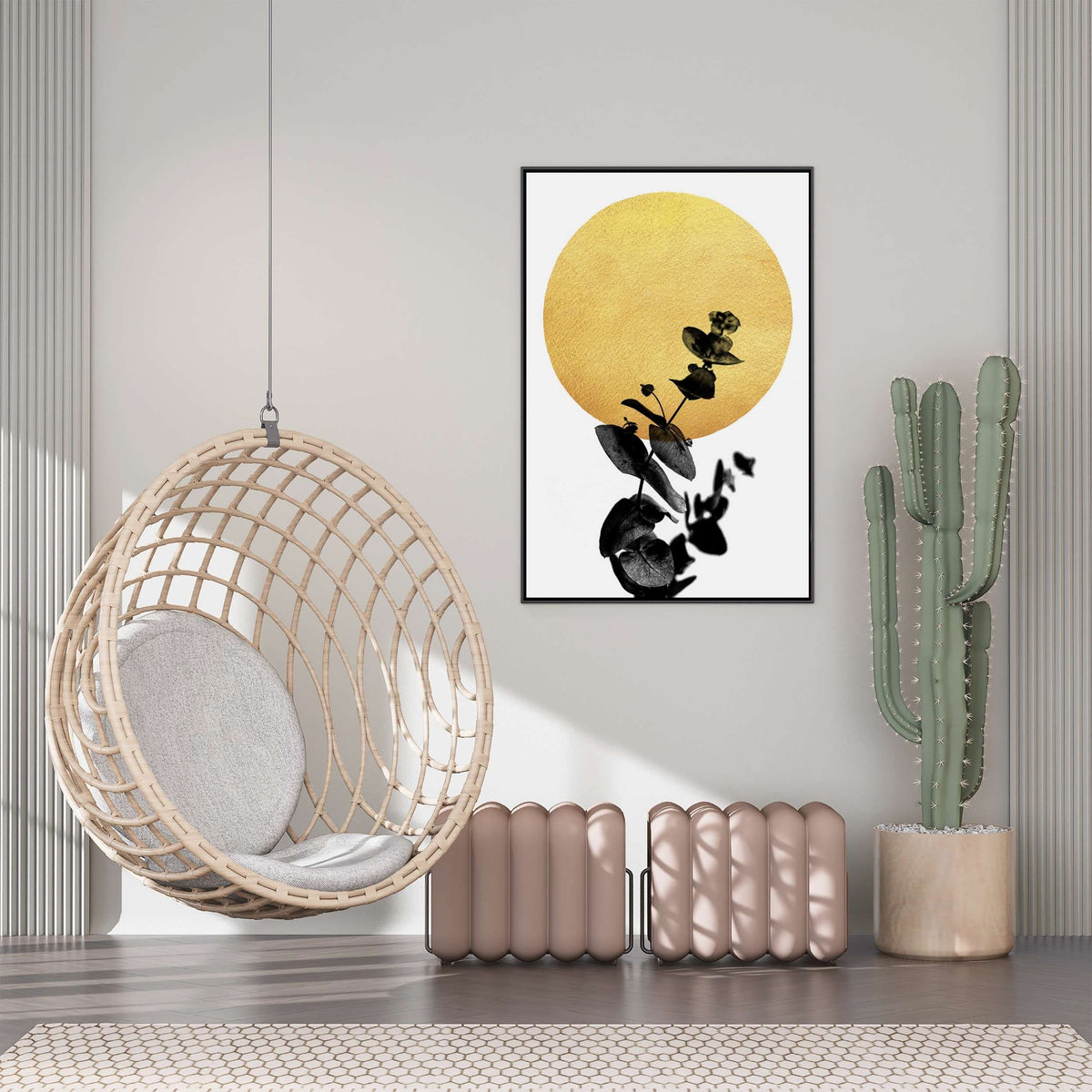 Foxglove Curve Botanical Canvas Wall Art — gallery image 3