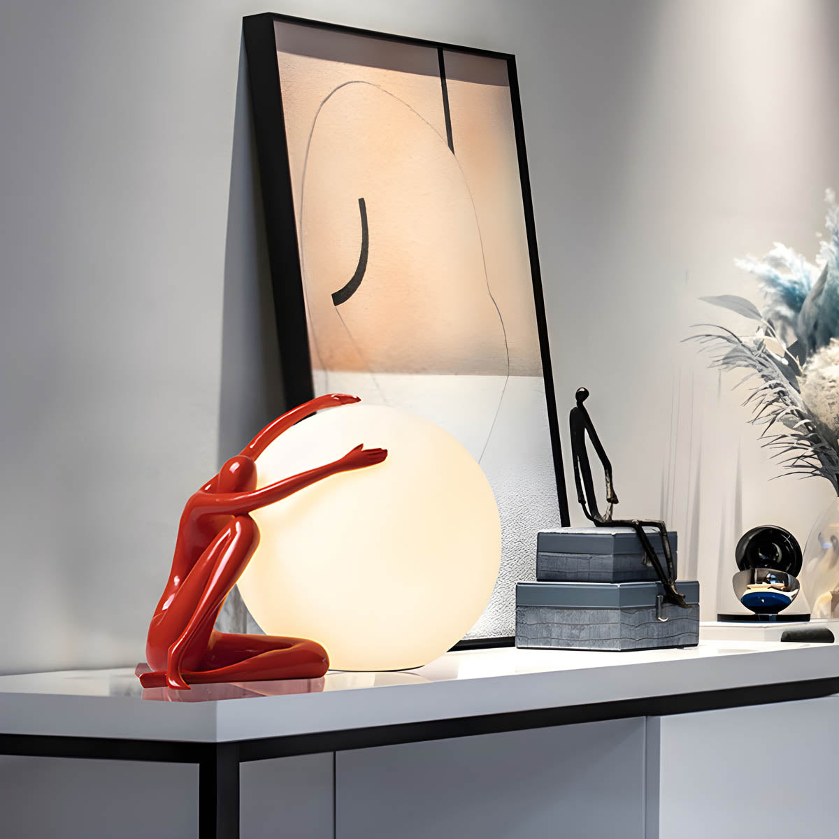 Brookfield Loop Resin Globe Table & Floor Lamp — gallery image 4