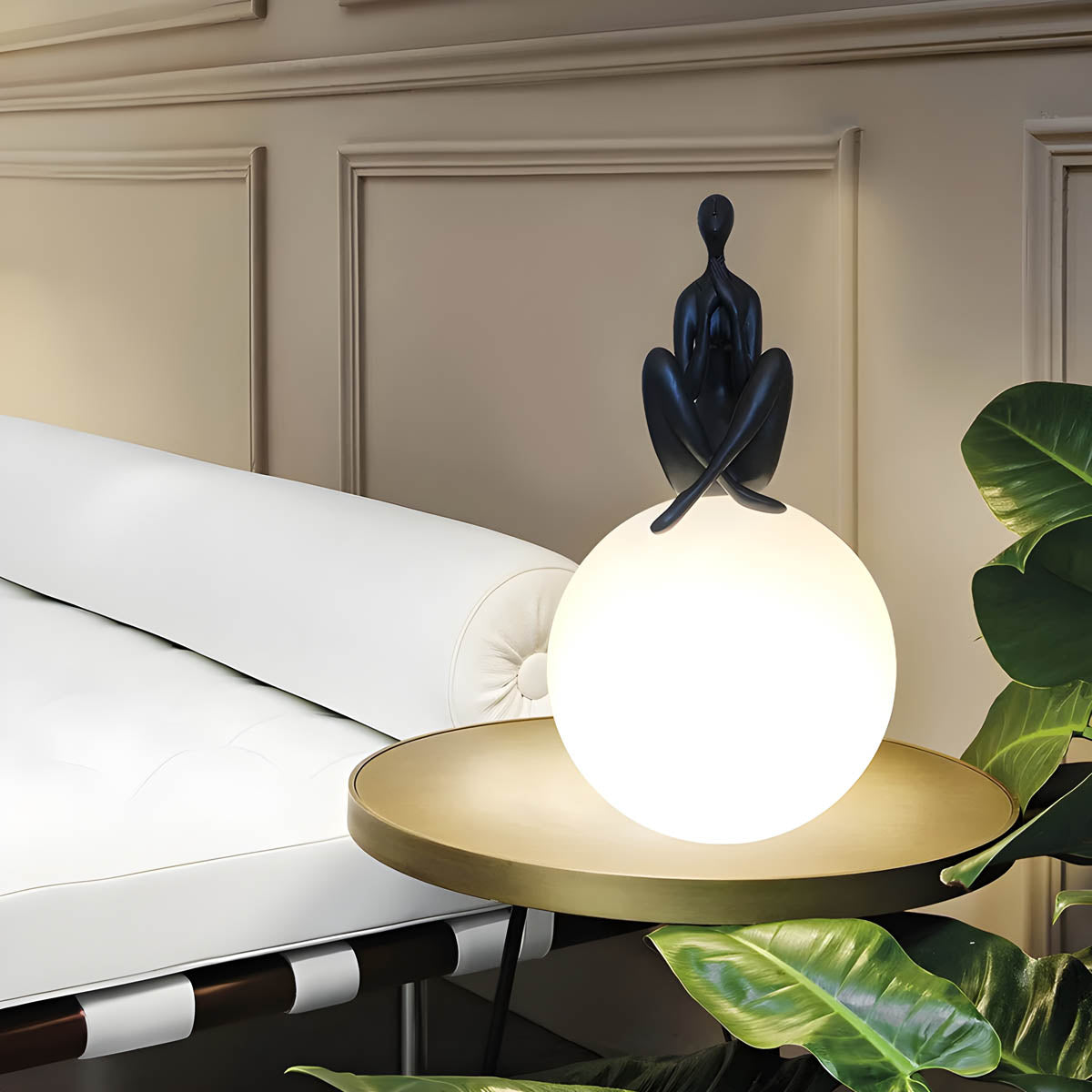 Brookfield Loop Resin Globe Table & Floor Lamp — gallery image 13