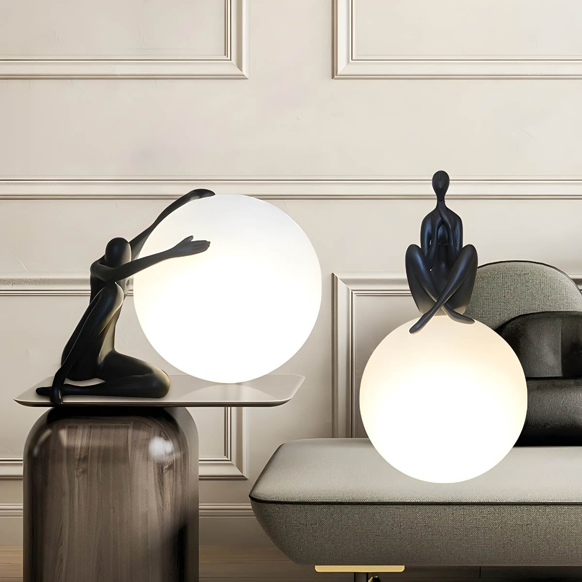 Brookfield Loop Resin Globe Table & Floor Lamp — gallery image 9