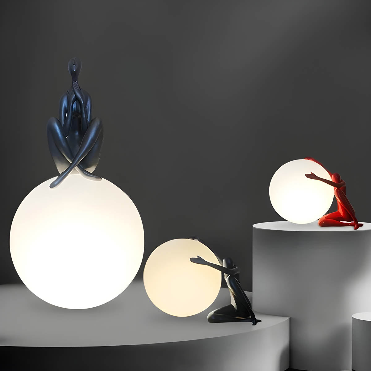 Brookfield Loop Resin Globe Table & Floor Lamp — gallery image 7