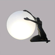 Brookfield Loop Resin Globe Table & Floor Lamp — gallery image 15