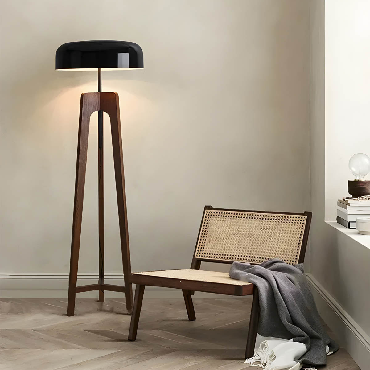 Wildwood Loop Wood Dome Table & Floor Lamp — gallery image 5