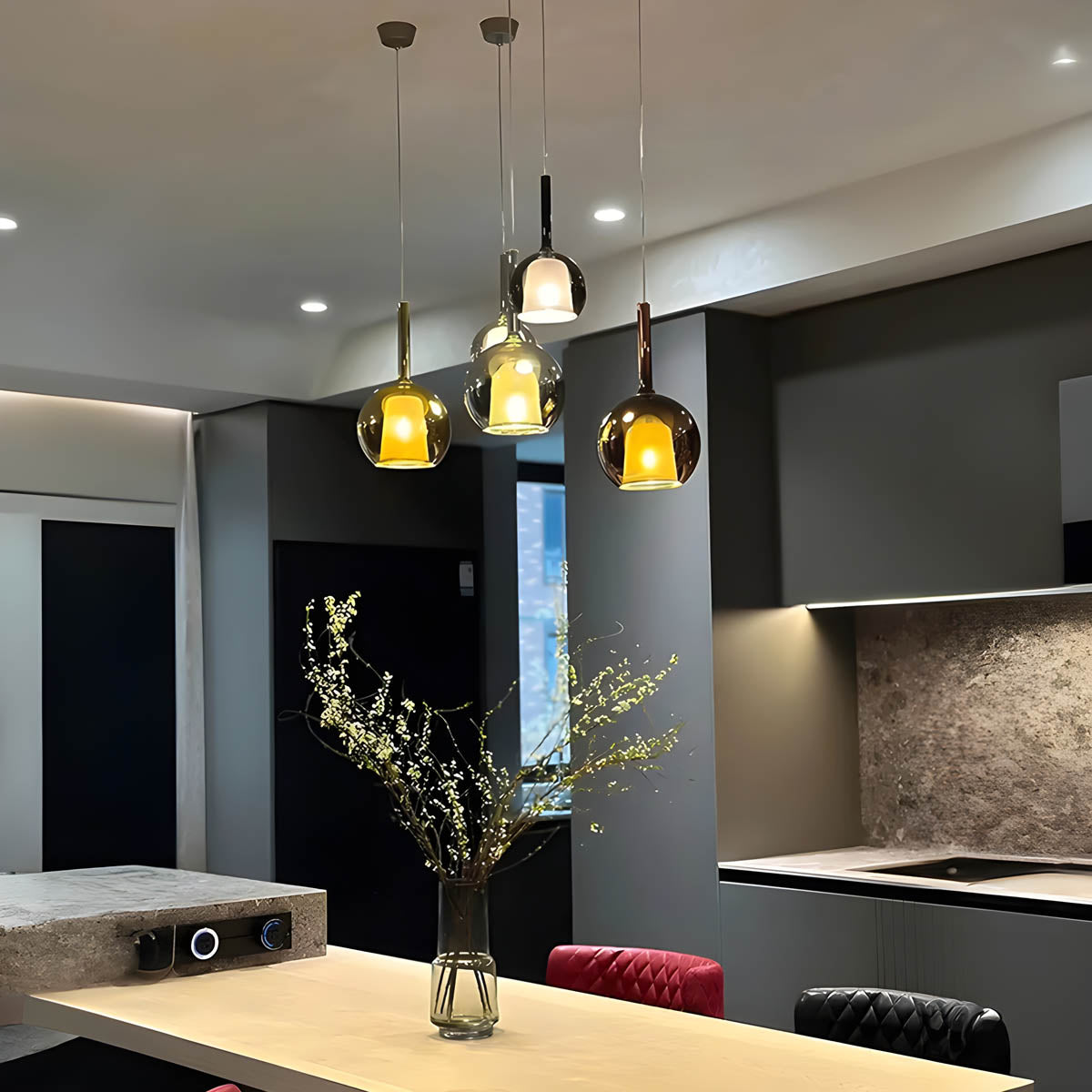 Cranford Loop Glass Globe Pendant Light — gallery image 2