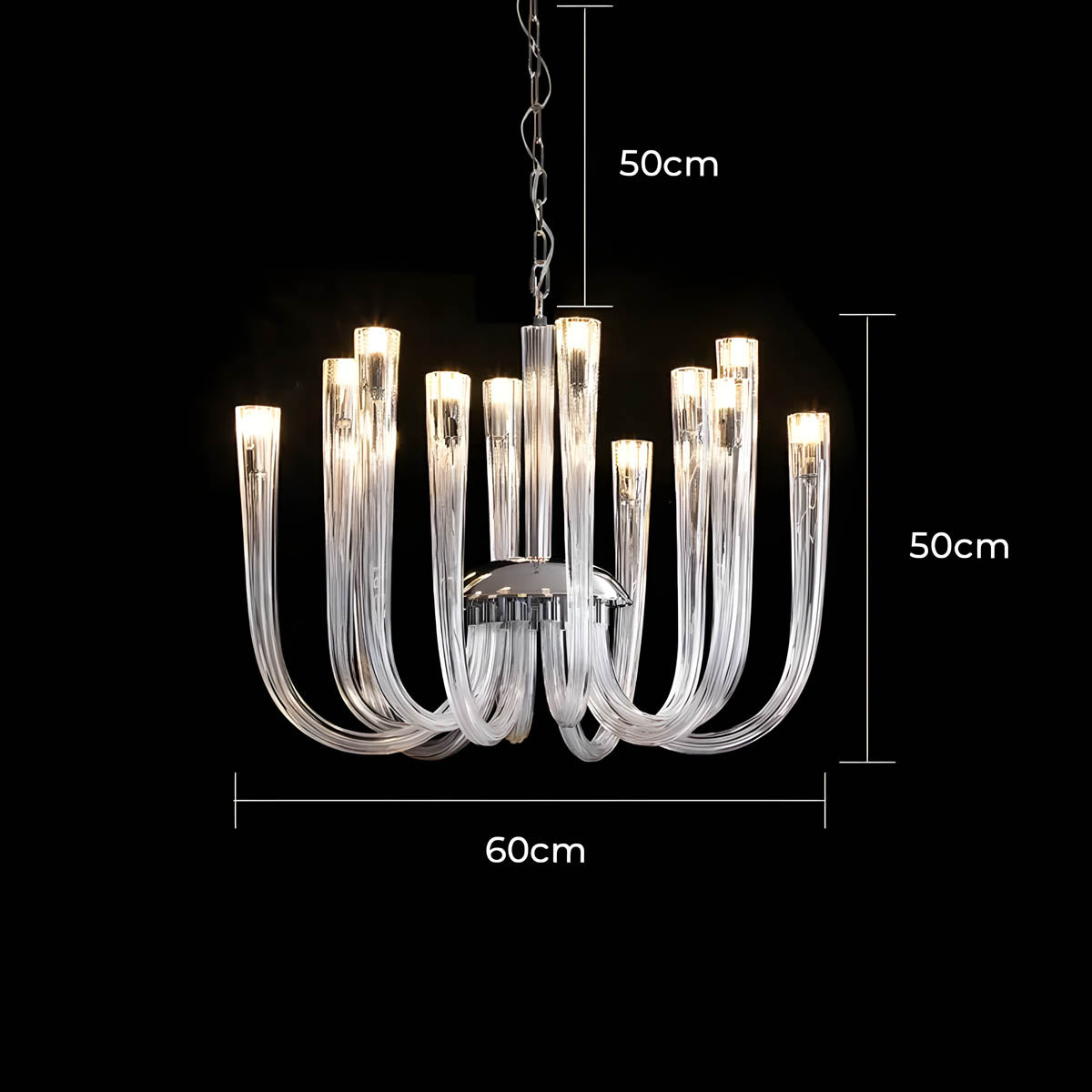 Mossley Loop Glass Chandelier — gallery image 15