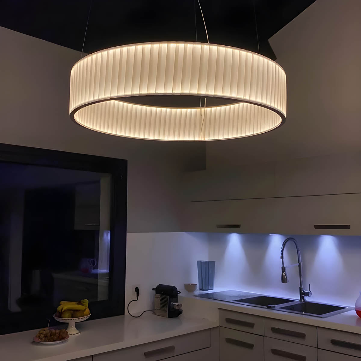 Oakmere Loop Iron Pleated Pendant Light — gallery image 6